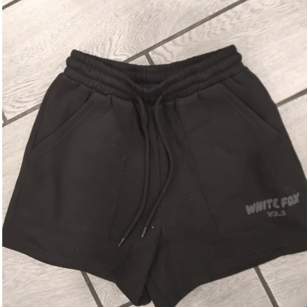 White Fox Offstage Lounge Shorts‎ Onyx Black Vol 3 Fleece XS NEW